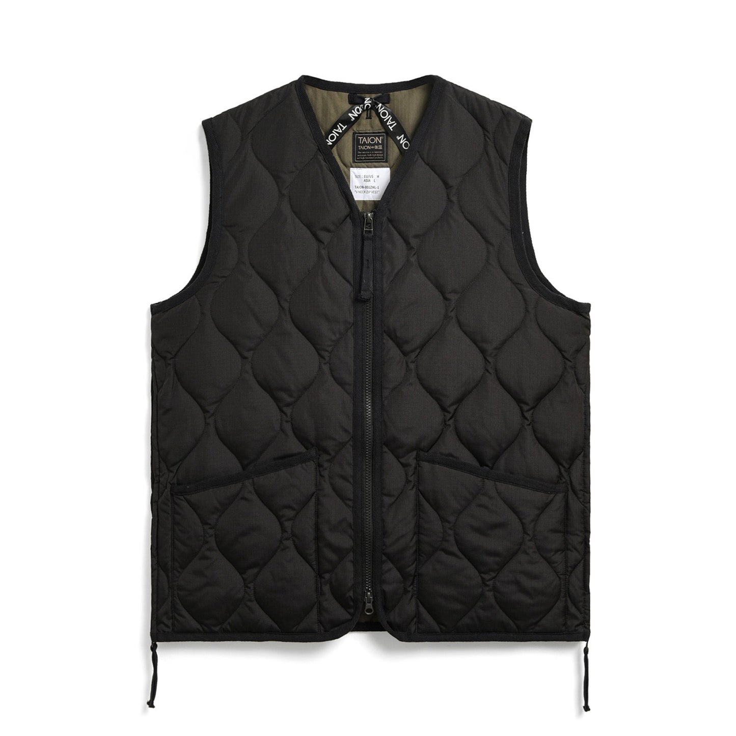 Military Zip Down Vest, Black