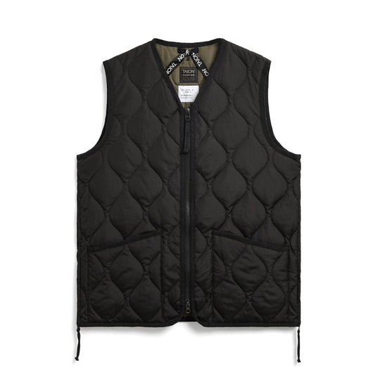 Military Zip Down Vest, Black