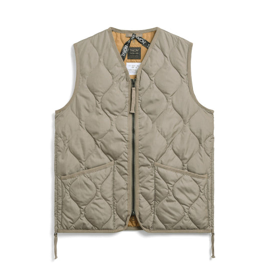 Military Zip Down Vest, Light Mocha