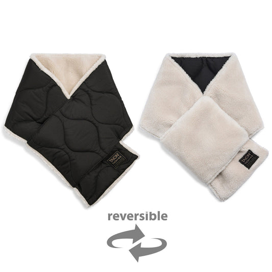 Reversible Down Muffler, Black/Cream