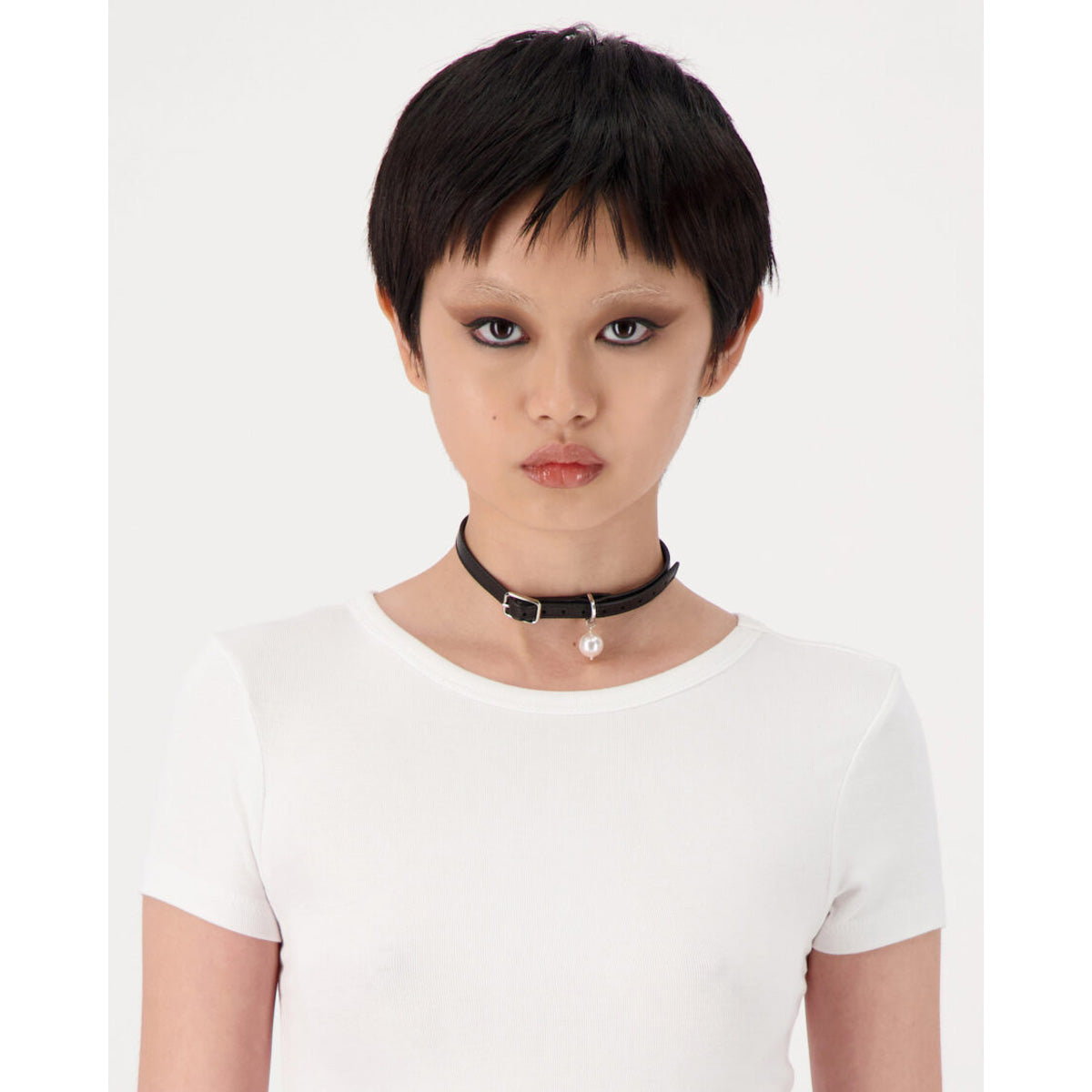 Justine Clenquet Pearl Leather Choker