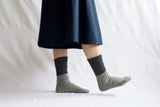 Nishiguchi Kutsushita Wool Cotton Slab Socks, Charcoal
