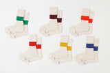 RoToTo Classic Crew Socks, Ivory/Mustard