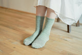 Memeri Linen Ribbed Socks, Light Gray