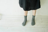 Nishiguchi Kutsushita Linen Ribbed Socks, Natural Gray