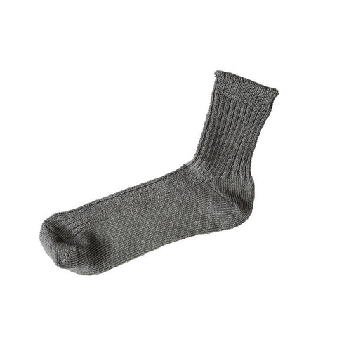 Nishiguchi Kutsushita Linen Ribbed Socks, Sauna Stone