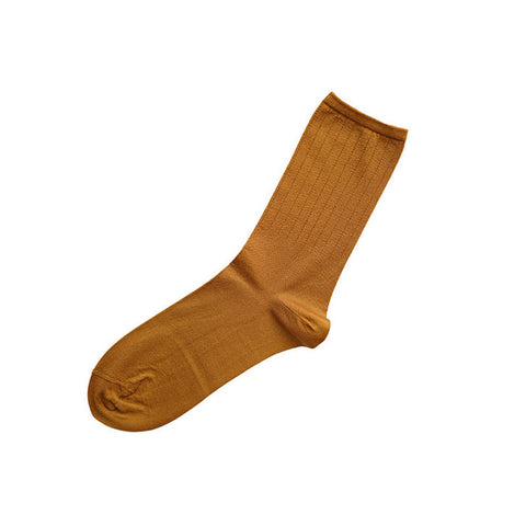 Hakne Smooth Silk Socks, Amber