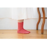 Memeri Linen Ribbed Socks, Red