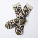 RoToTo Pile Camo Crew Socks, Light Beige