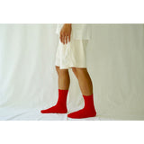 Nishiguchi Kutsushita Men's Egyptian Cotton Plain Socks, Red