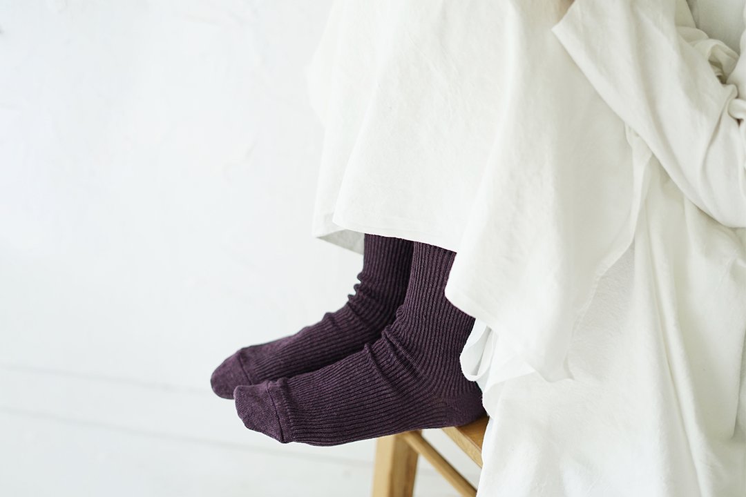 Hakne Linen Ribbed Socks, Irish Gray