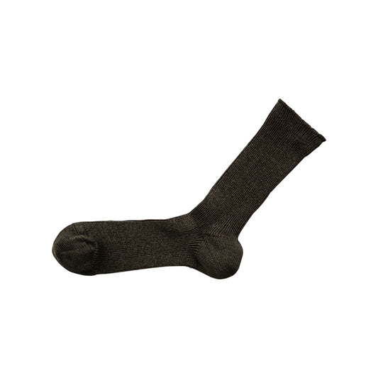 Hakne Linen Ribbed Socks, Mocha Brown