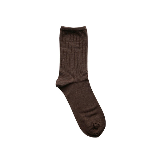 Hakne Smooth Silk Socks, Mocha Brown