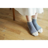 Memeri Giza Cotton Herringbone Socks, Red