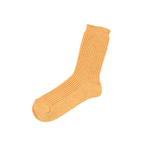Memeri Linen Ribbed Socks, Yellow
