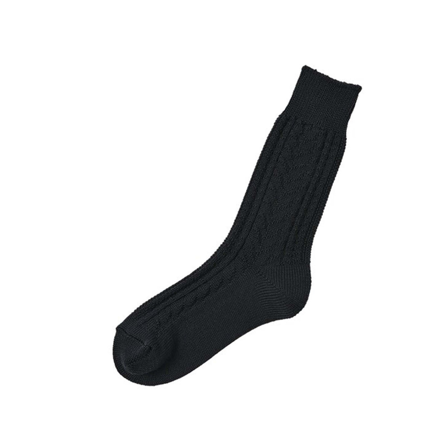 Memeri Wool Cotton Cable Socks, Red