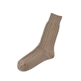 Memeri Wool Cotton Cable Socks, Beige