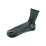 Nishiguchi Kutsushita Linen Ribbed Socks, Natural Gray