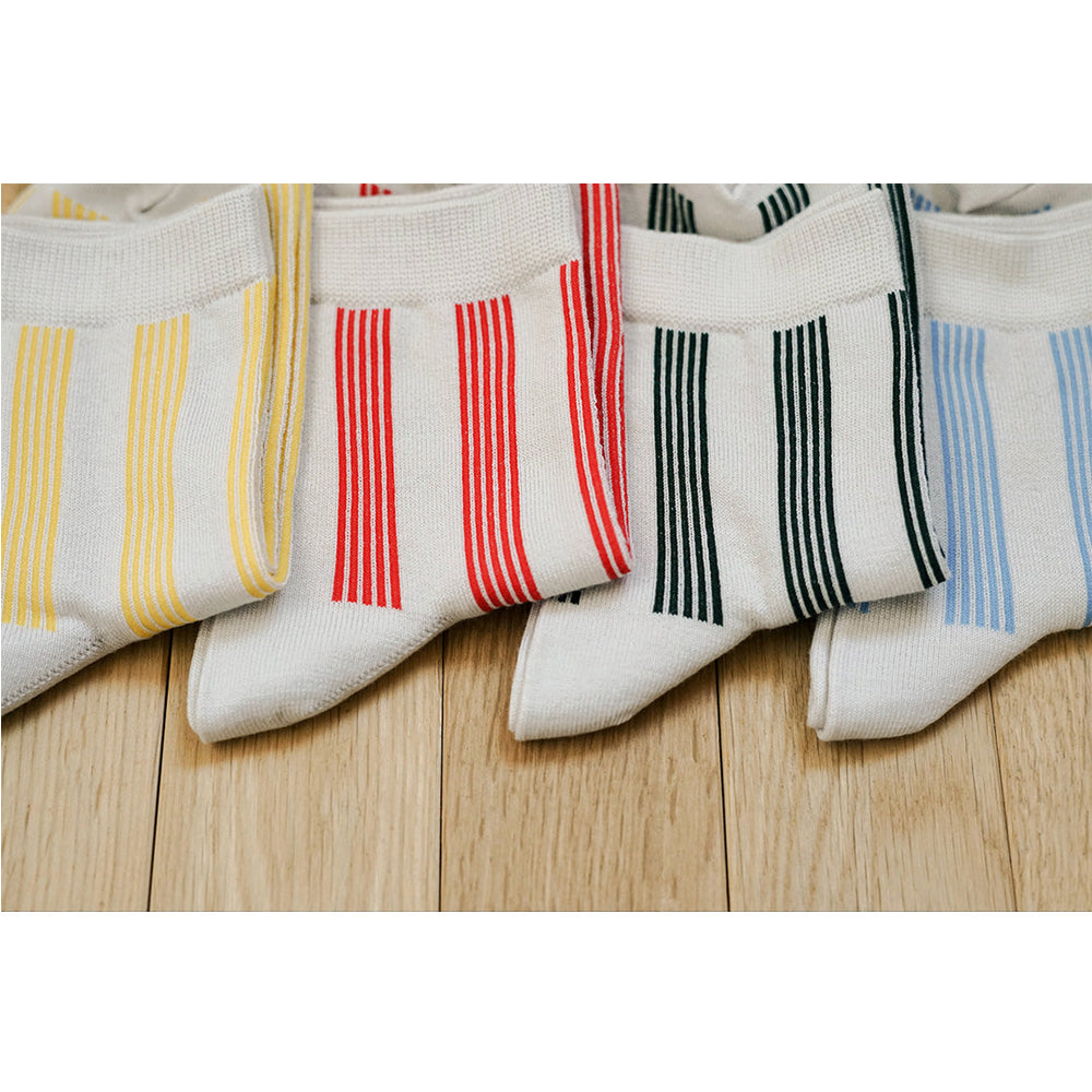 Memeri Supima Cotton Stripe Socks, Aqua