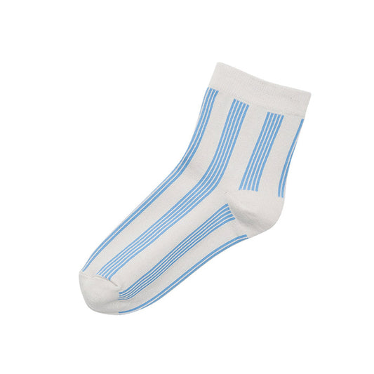Memeri Supima Cotton Stripe Socks, Aqua