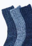 RoToTo Denim Tone Ankle Socks (23-25cm), Blue