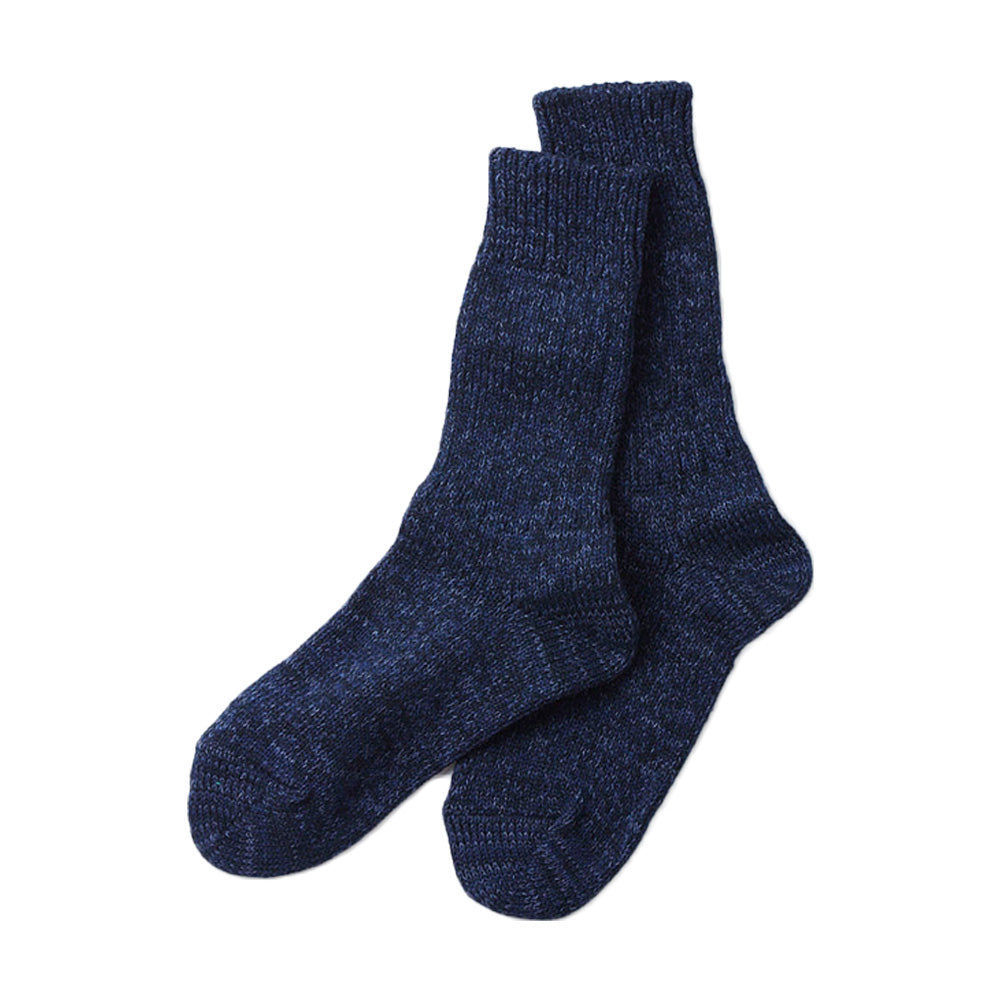 RoToTo Denim Tone Crew Socks, Dark Blue