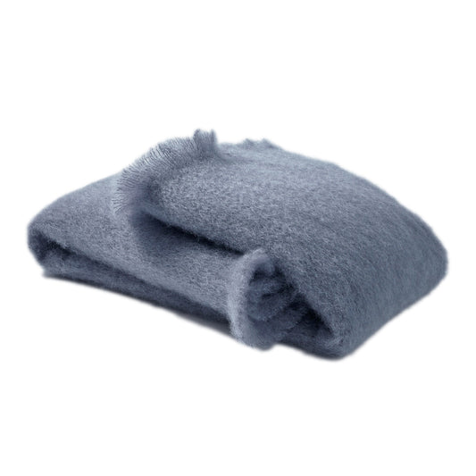 Mantas Ezcaray Mohair Scarf, Blue Grey